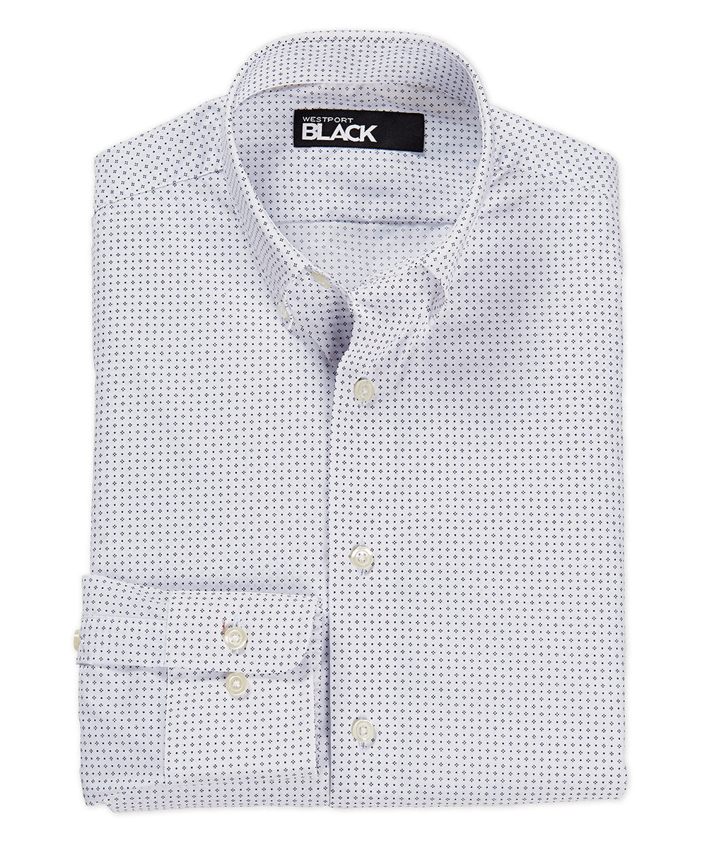 Westport Black No-Tuck Long Sleeve Stretch White Performance Sport Shirt