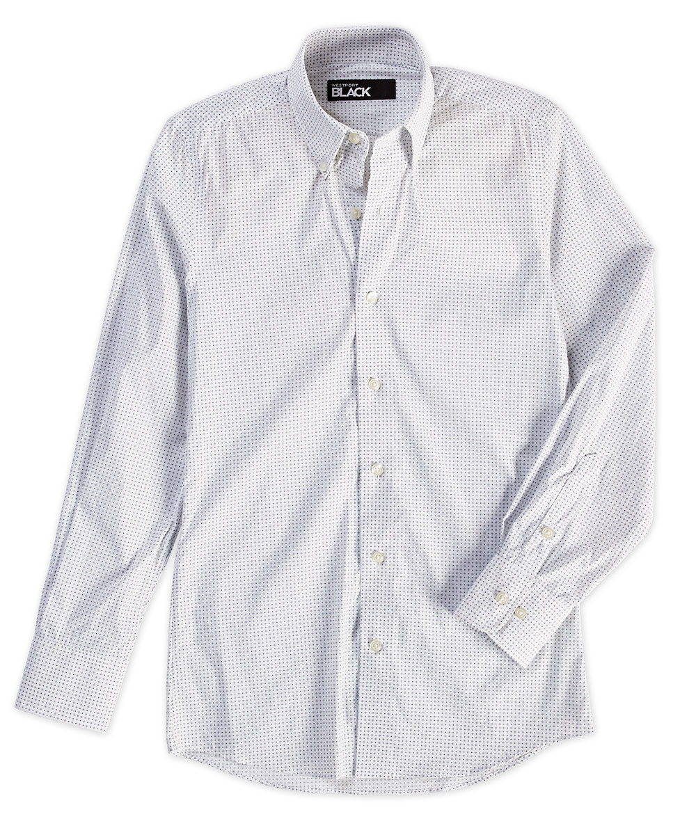 Westport Black No-Tuck Long Sleeve Stretch White Performance Sport Shirt