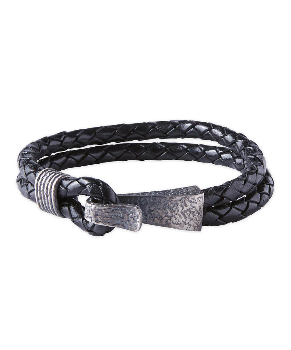 Westport Black Double Braid Silver Hook Bracelet