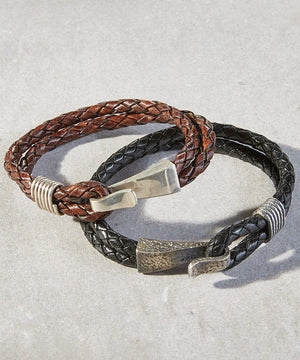 Westport Black Double Braid Silver Hook Bracelet