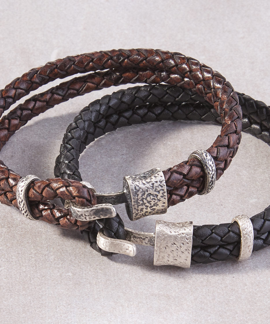 double leather bracelet