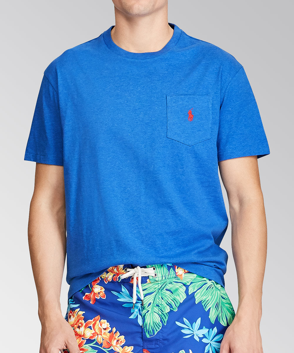 Polo Ralph Lauren Short Sleeve Solid Pocket Crewneck Tee Shirt, Men's Big & Tall