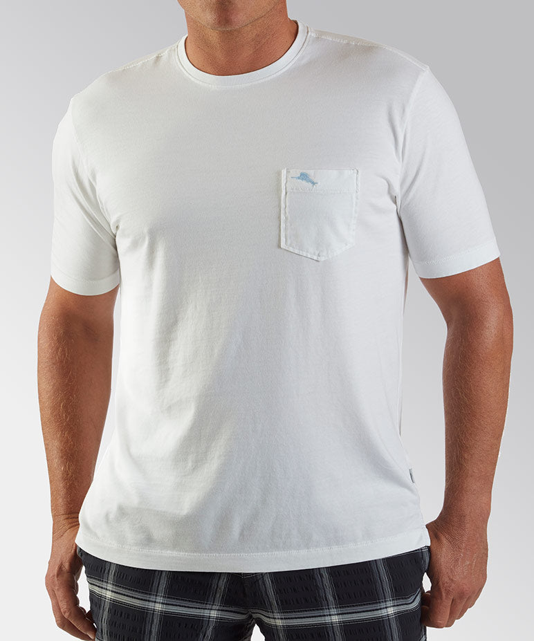 Cotton Tee Shirt 3 Qtr Sleeve V-Neck Solid Colors Sea Breeze
