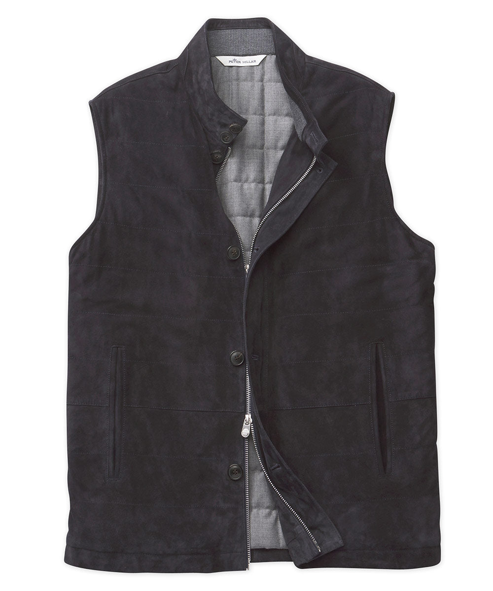 Peter Millar Quilted Suede Vest, Big & Tall