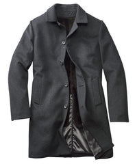 Westport Black Cashmere Overcoat with Removable Shearling Liner ...