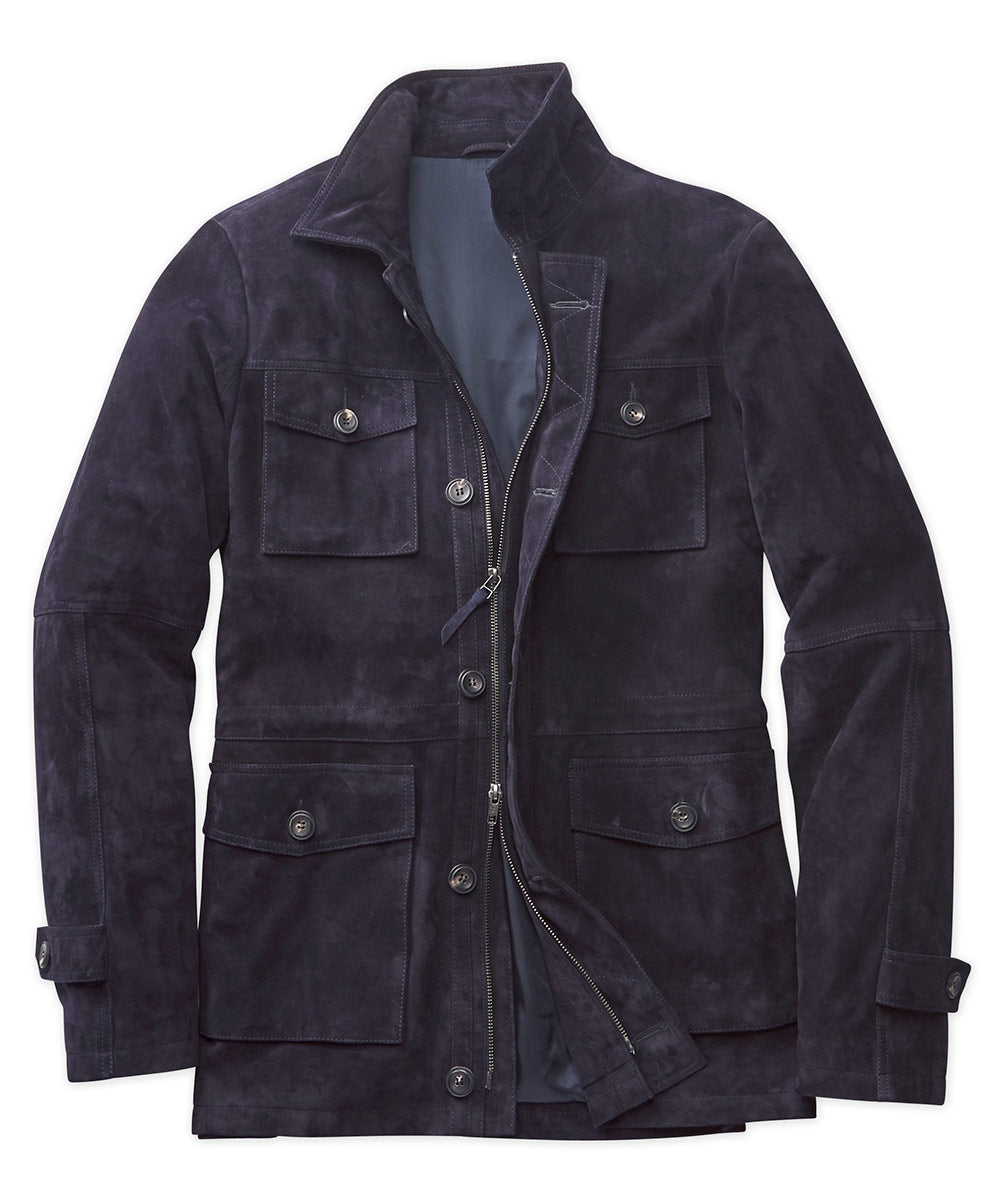 Westport Black Men's Big & Tall Goat Suede Field Jacket | Westport