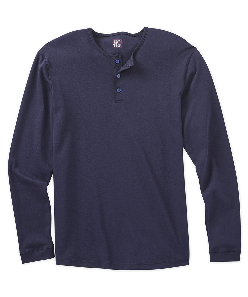 Westport No-Tuck LustreTech Stretch Cotton Long Sleeve Henley Shirt, Men's Big & Tall