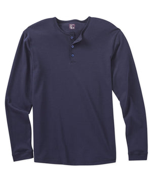 Westport No-Tuck LustreTech Stretch Cotton Long Sleeve Henley Shirt