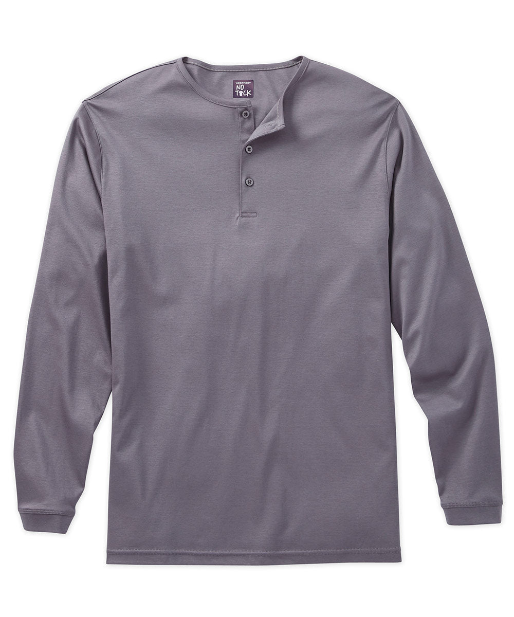 Westport No-Tuck LustreTech Stretch Cotton Long Sleeve Henley Shirt, Men's Big & Tall