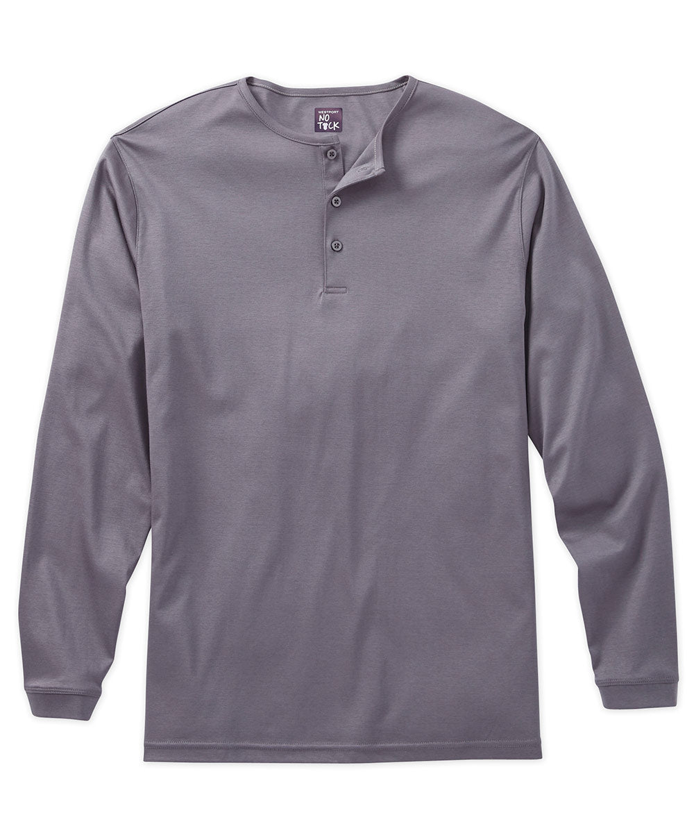 Westport No-Tuck LustreTech Stretch Cotton Long Sleeve Henley Shirt, Big & Tall