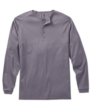 Henley a maniche lunghe in cotone elasticizzato Westport No-Tuck LustreTech