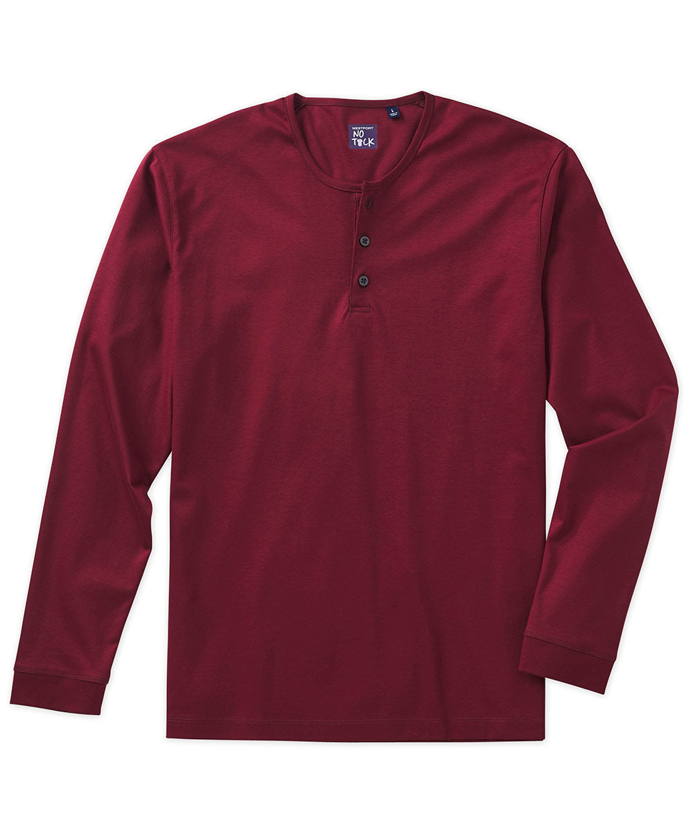 Westport No-Tuck LustreTech Stretch Cotton Long Sleeve Henley Shirt