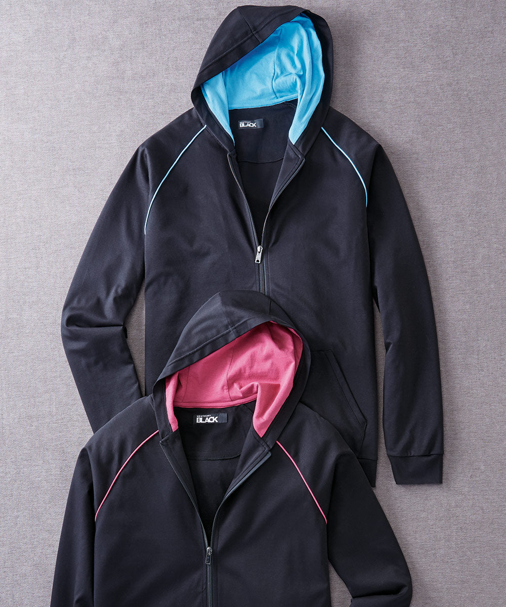 Westport Black Color Pop Full-Zip Hoodie