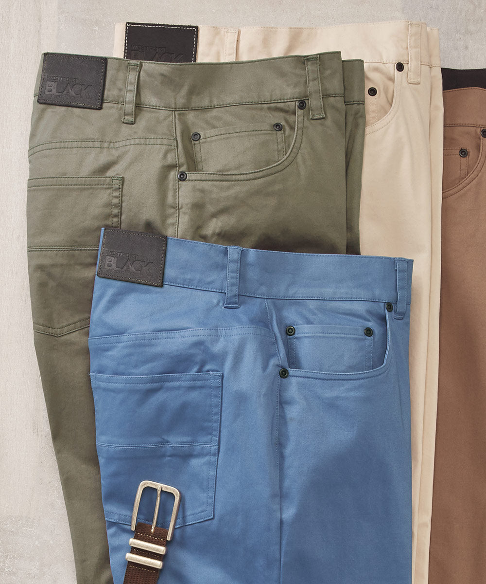 Westport Black Stretch Sateen 5-Pocket Pants