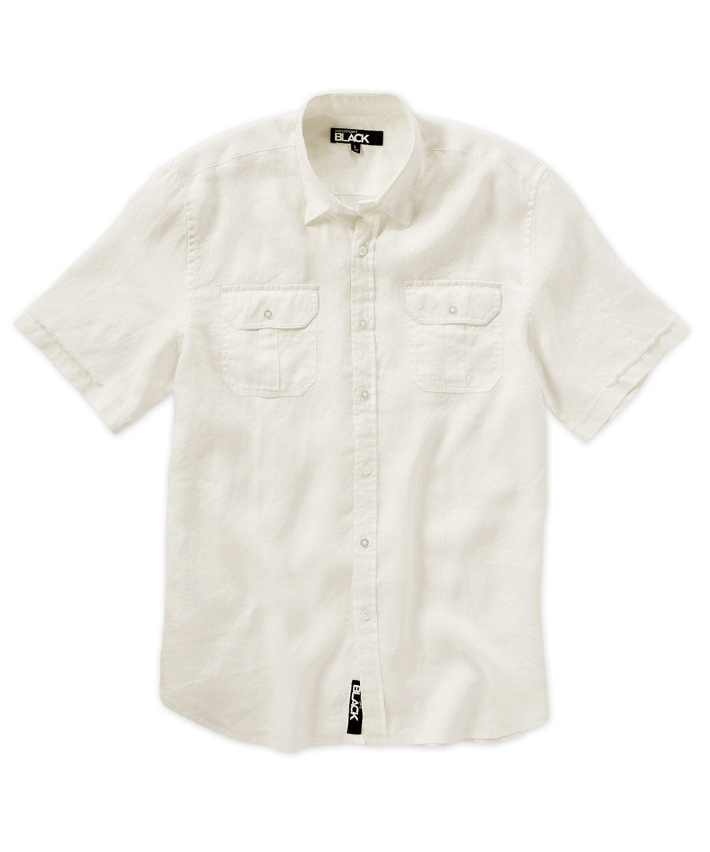 Westport Black Short Sleeve Linen Safari Sport Shirt
