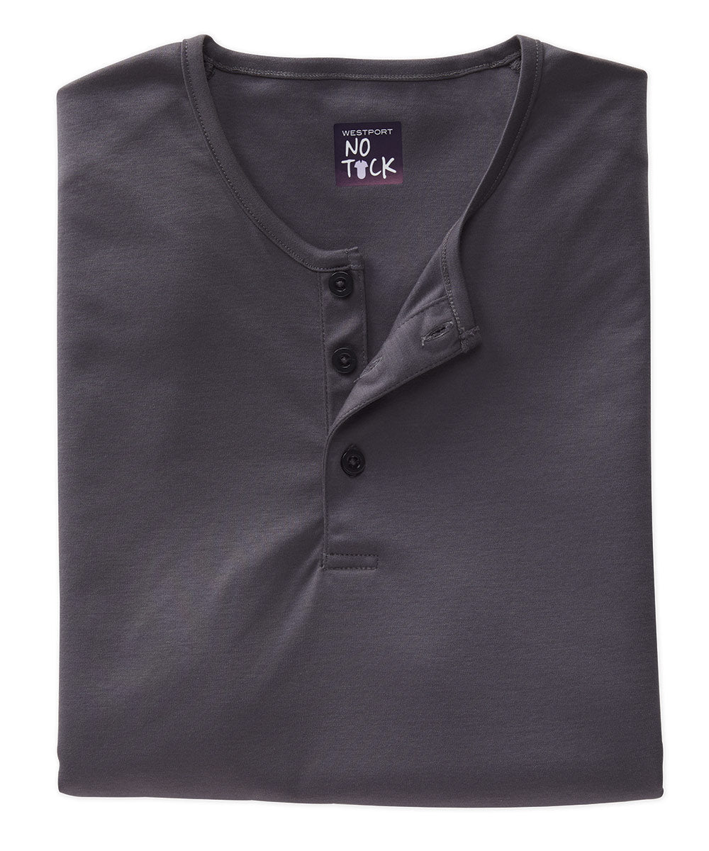 Westport No-Tuck LustreTech Stretch Cotton Short Sleeve Henley Shirt