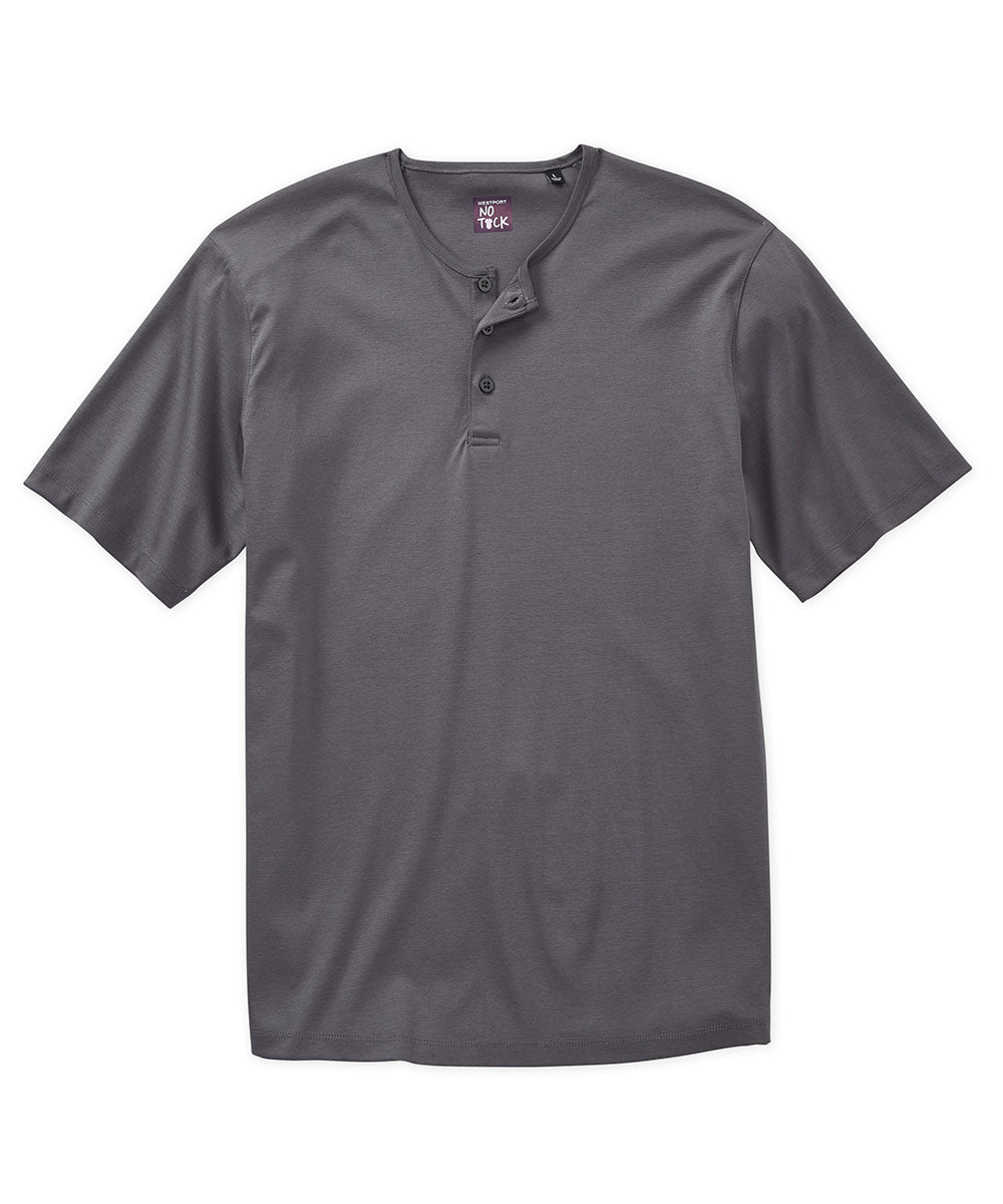 Westport No-Tuck LustreTech Stretch Cotton Short Sleeve Henley Shirt, Men's Big & Tall