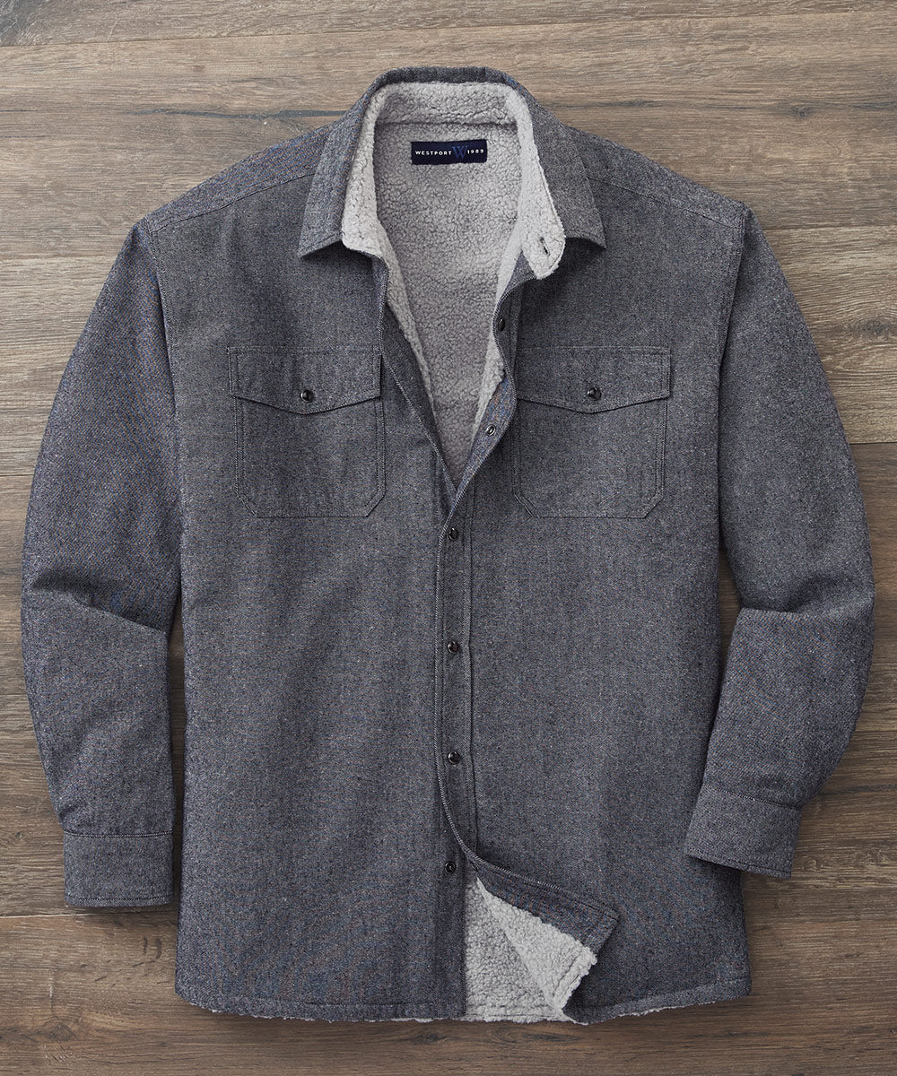 Westport 1989 Solid Fleece-Lined Flannel Overshirt