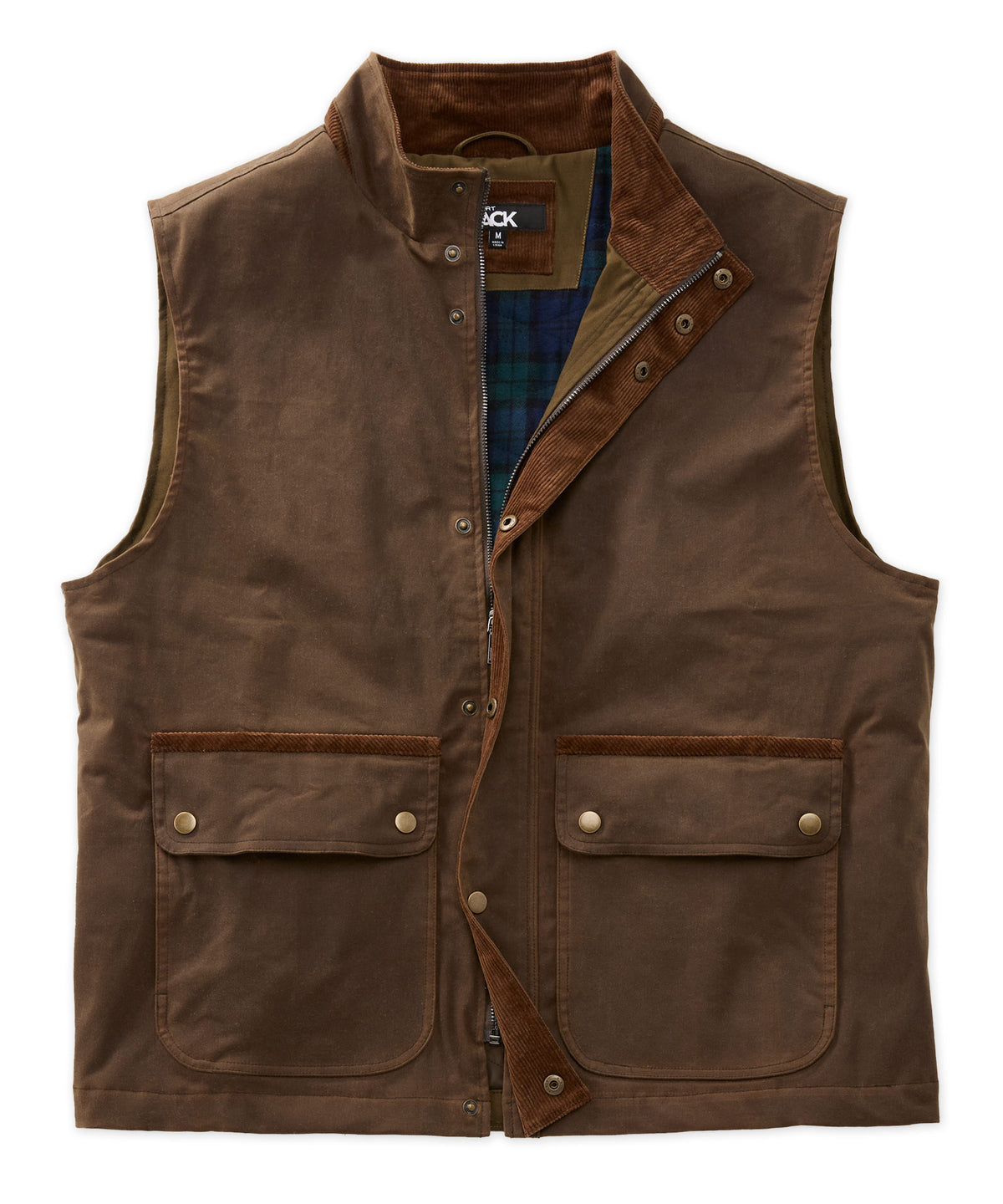 Westport Black Stretch Waxed Cotton Vest, Men's Big & Tall