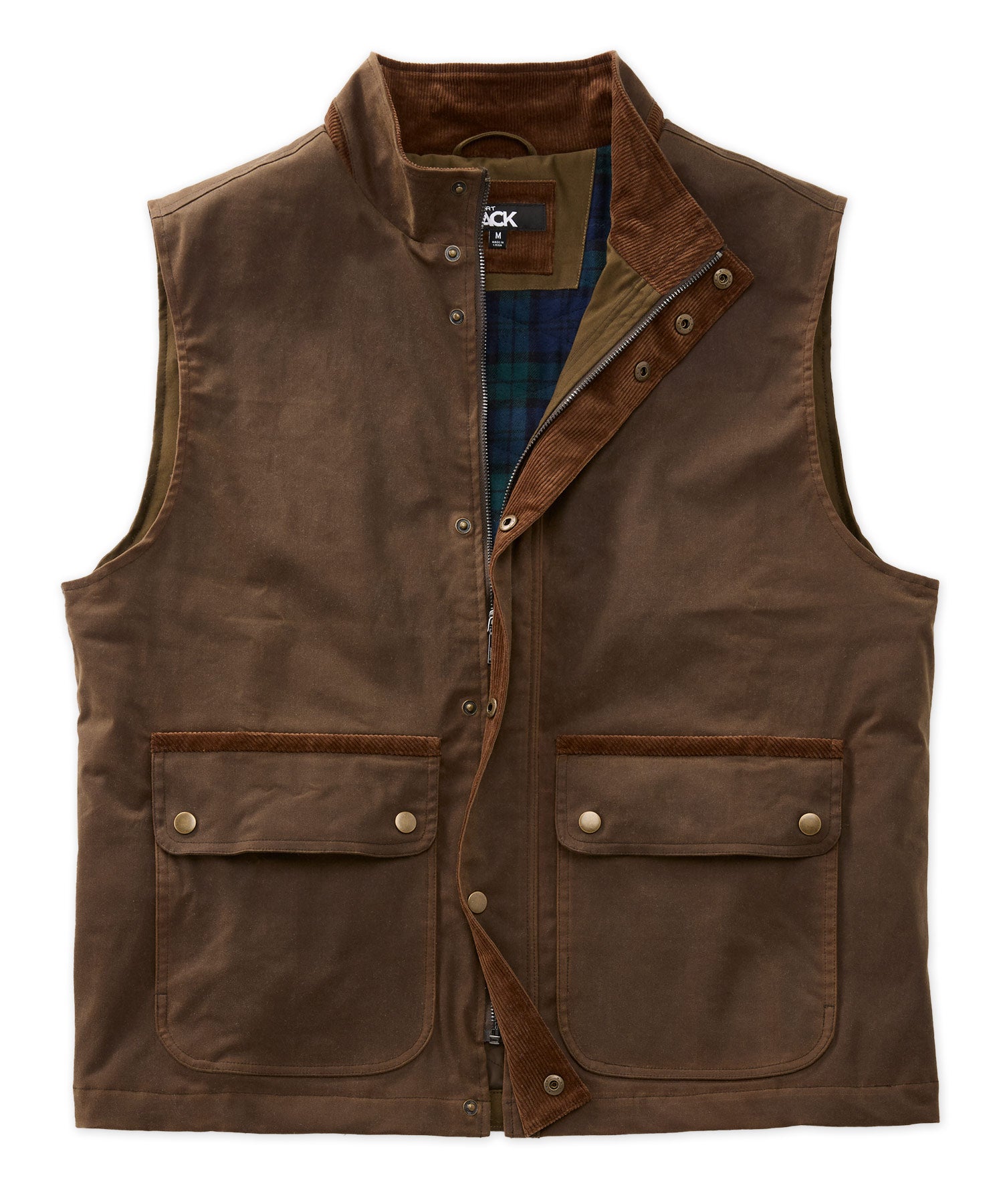 Westport Black Stretch Waxed Cotton Vest