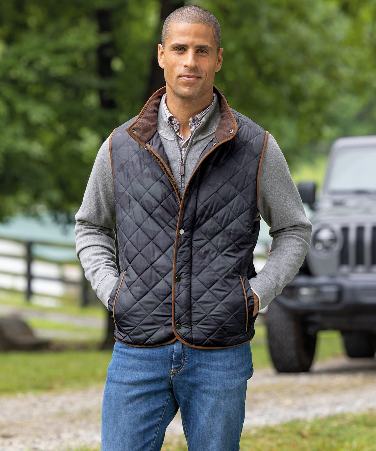 Gilet trapuntato in tessuto pongee Westport Lifestyle, Men's Big & Tall