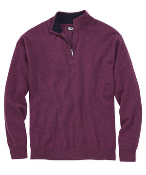Westport Black Cashmere Quarter-Zip Sweater