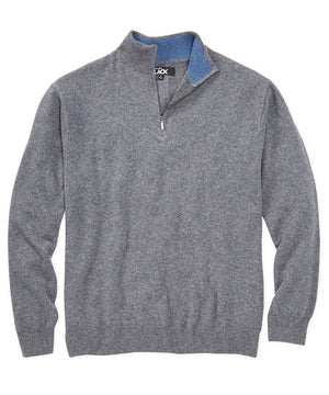 Westport Black Cashmere Quarter-Zip Sweater