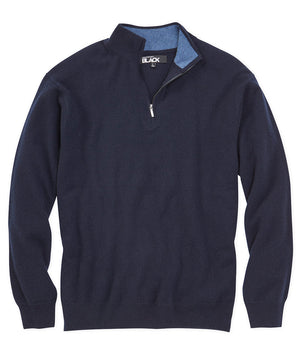 Westport Black Cashmere Quarter-Zip Sweater