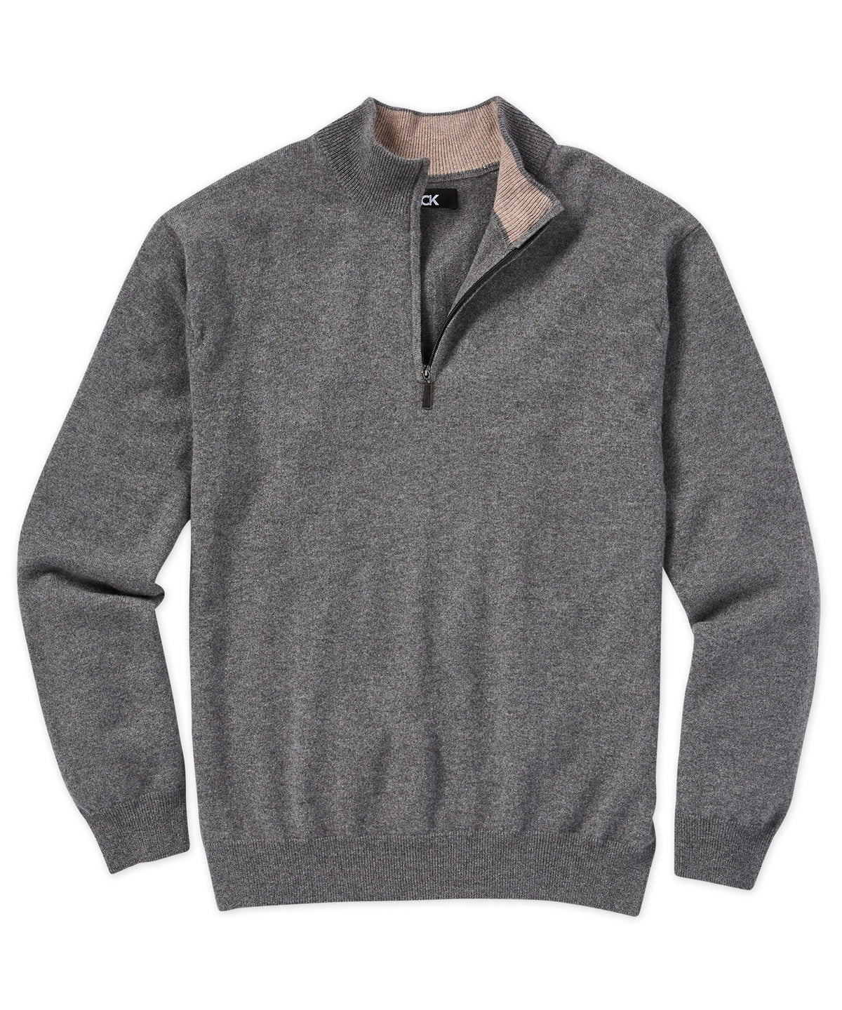 Westport Black Cashmere Quarter-Zip Sweater, Men's Big & Tall