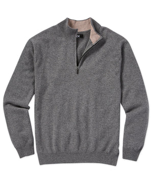 Westport Black Cashmere Quarter-Zip Sweater