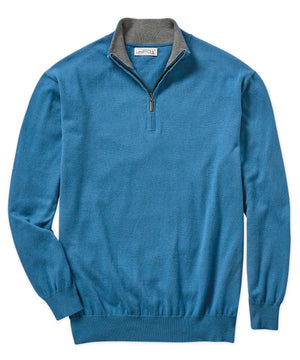 Westport Lifestyle Cotton-Cashmere Quarter-Zip Pullover