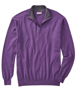 Westport Lifestyle Cotton-Cashmere Quarter-Zip Pullover