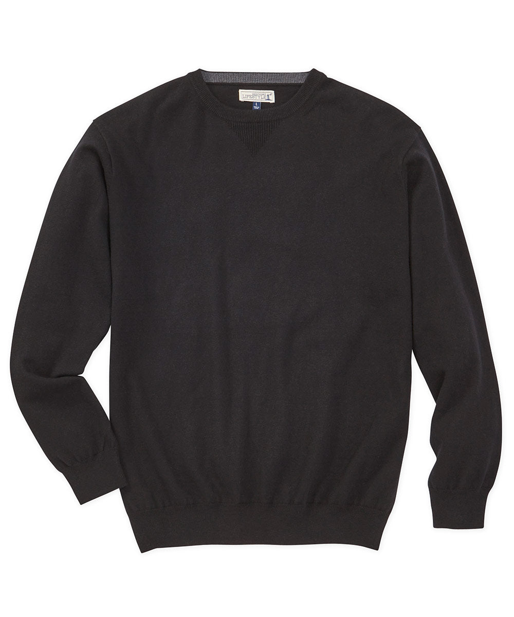 Westport Lifestyle Cotton-Cashmere Crewneck Pullover, Men's Big & Tall