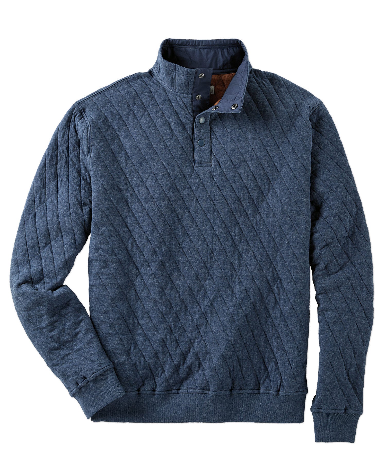 Westport Lifestyle Quilted Button Mock Pullover Sweater Westport Big Tall