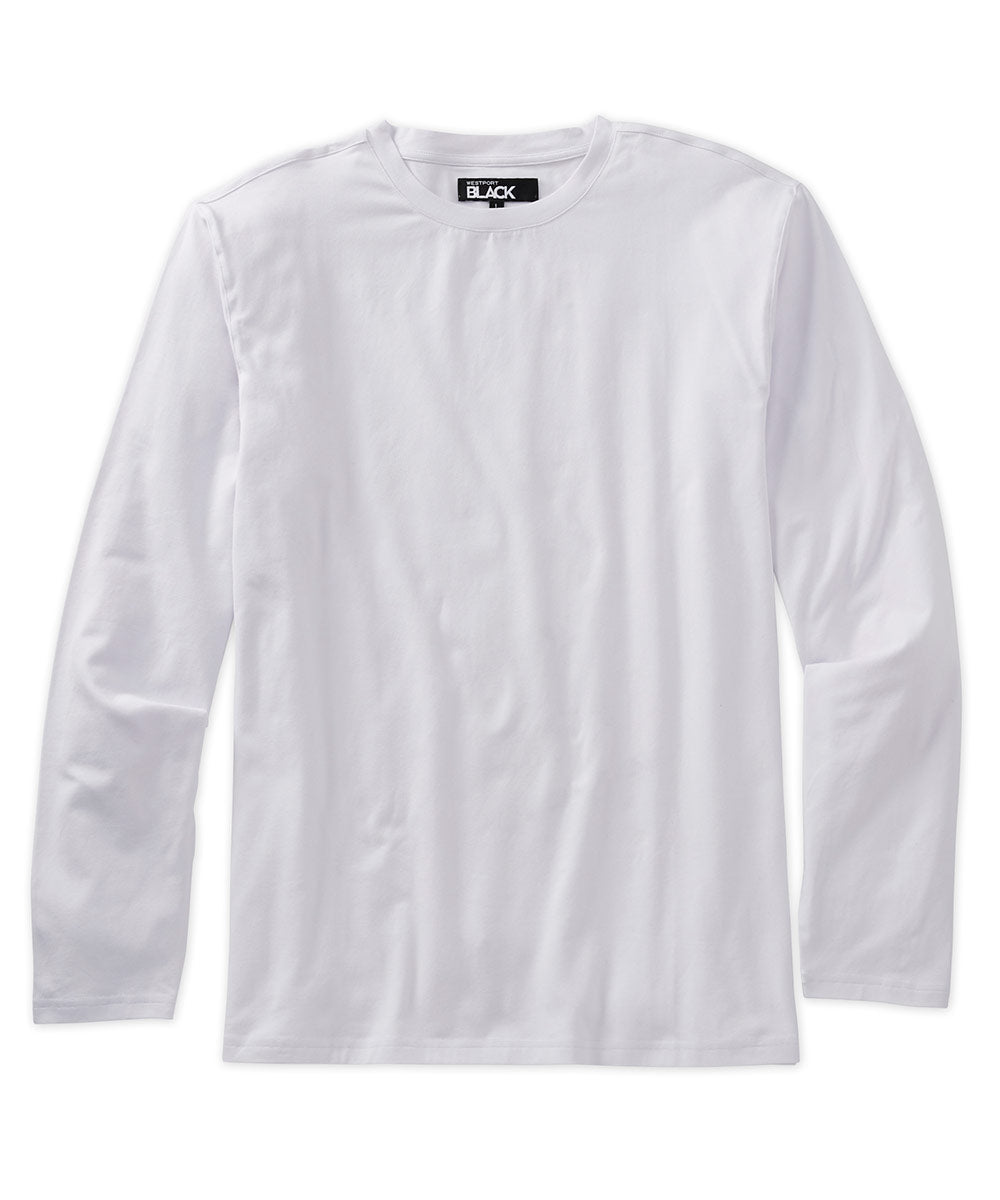 Westport Black Long Sleeve Pima Stretch Solid Tee