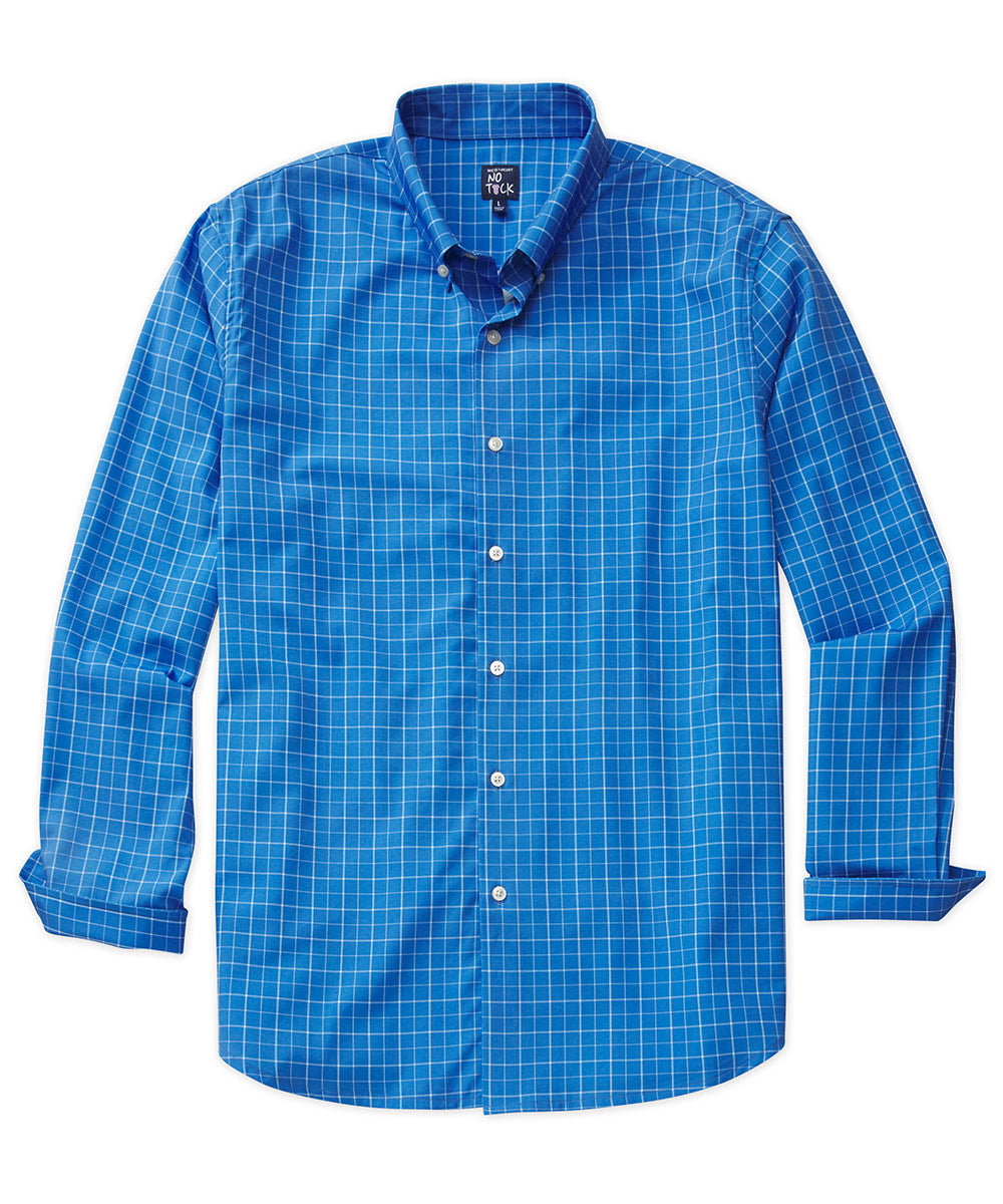 Westport No-Tuck Long-Sleeve Performance Stretch Windowpane Sport Shirt