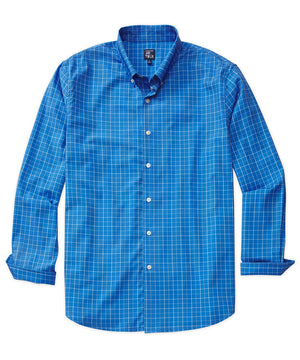 Westport No-Tuck Long-Sleeve Performance Stretch Windowpane Sport Shirt