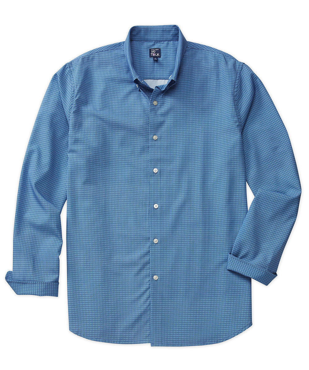 Westport No-Tuck Long-Sleeve Performance Stretch Diamond Print Sport Shirt