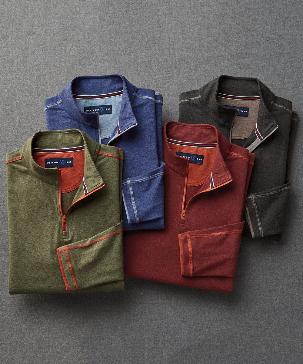 Westport 1989 Stretch Melange Quarter-Zip Pullover