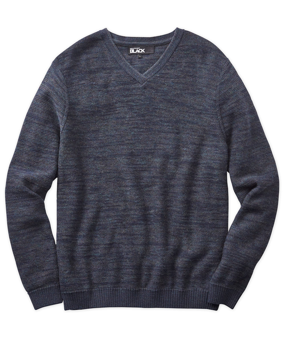Black, Cashmere & Merino V Neck Knitted Sweater