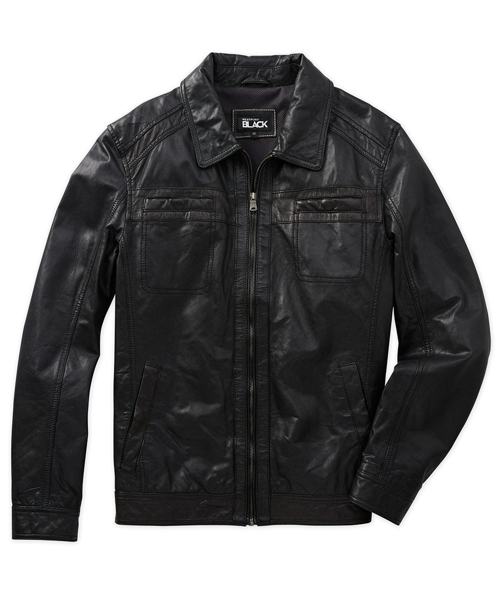 Westport Black Premium Leather Jacket, Men's Big & Tall