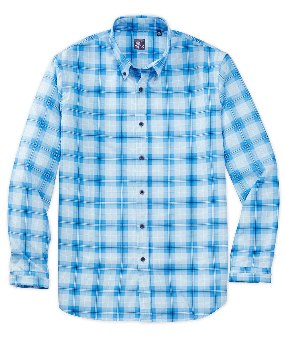 Westport No-Tuck Long Sleeve Performance Stretch Plaid Sport Shirt