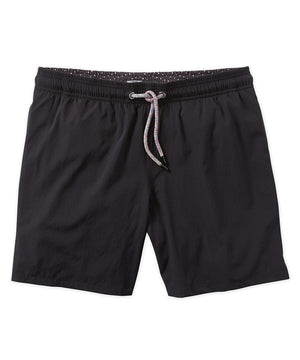 Westport Black Hampton Solid Stretch Swim Trunk with Boxer Lining