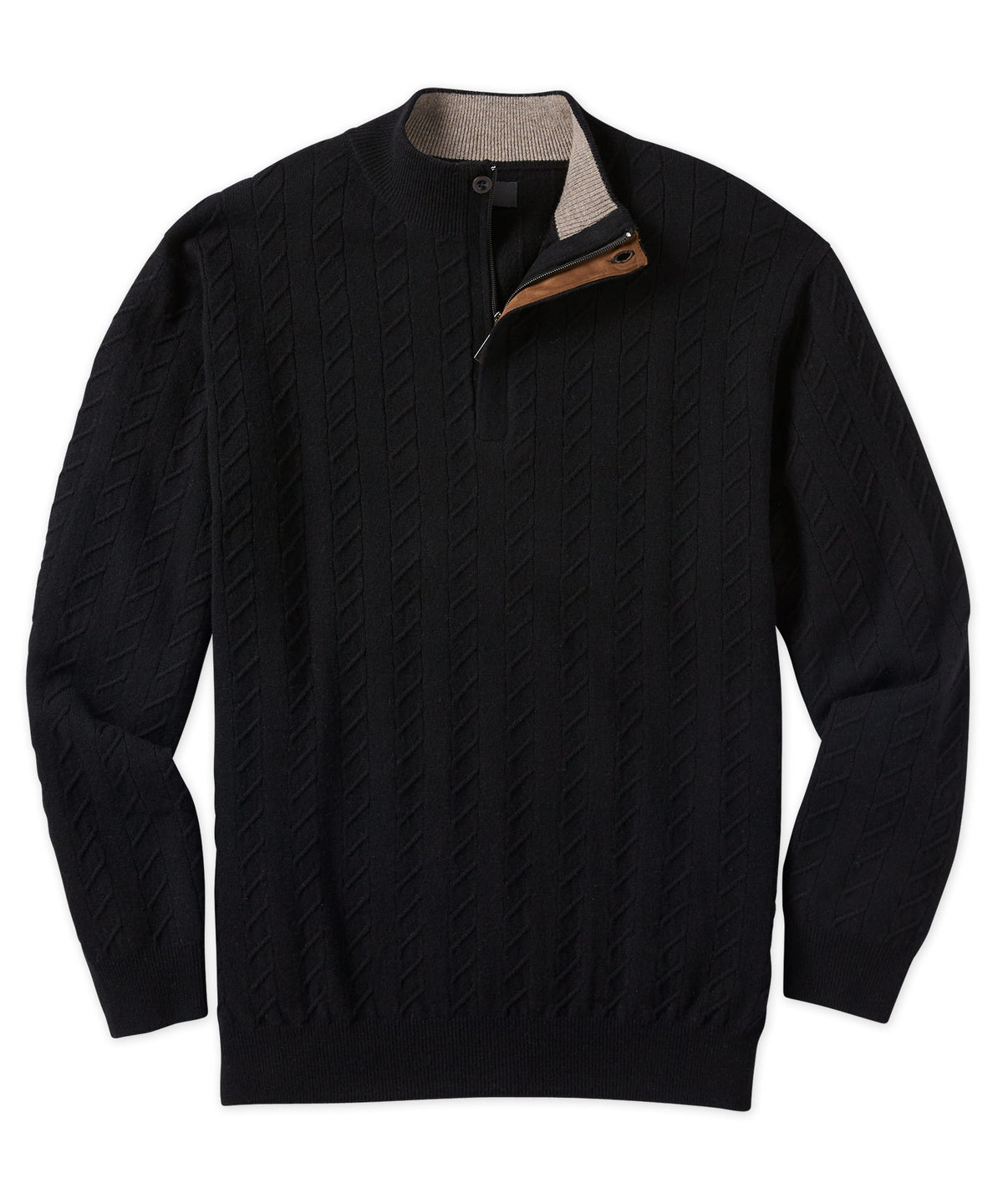 Westport Black Cable Quarter-Zip - Westport Big & Tall