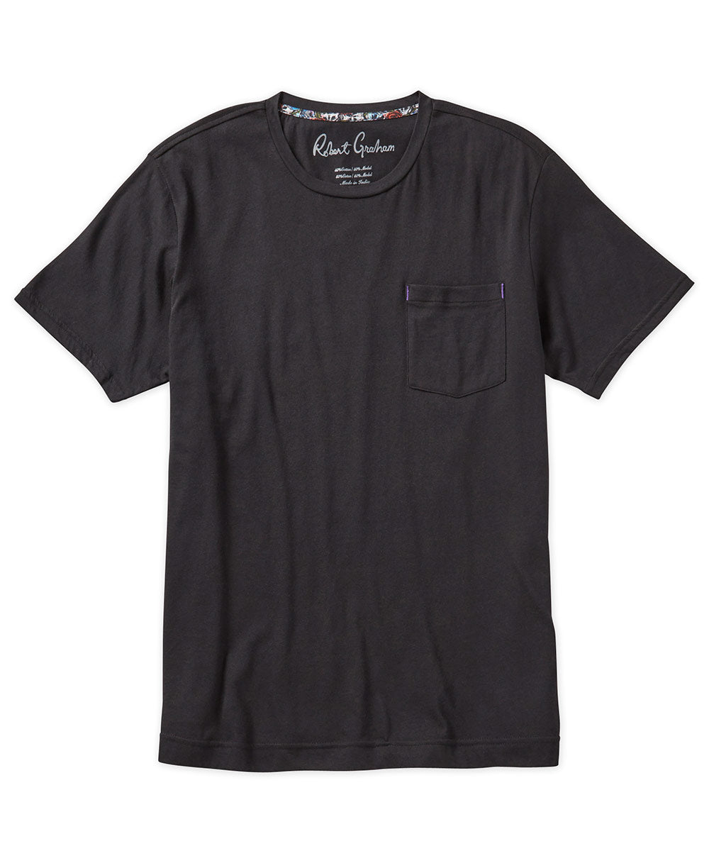 Robert Graham Short Sleeve Myles Pocket Crew Tee Shirt