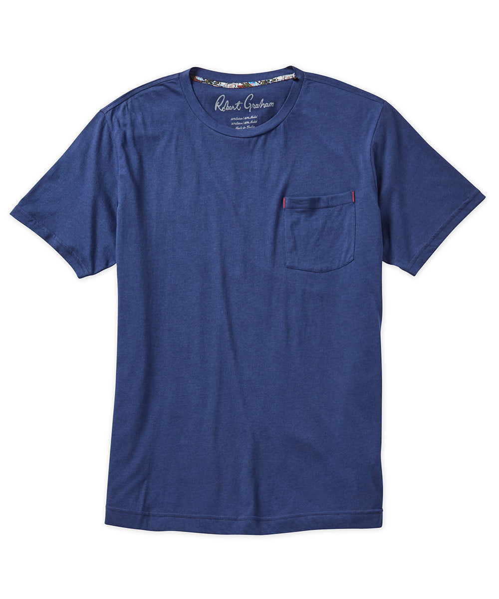 Robert Graham Short Sleeve Myles Pocket Crew Tee Shirt