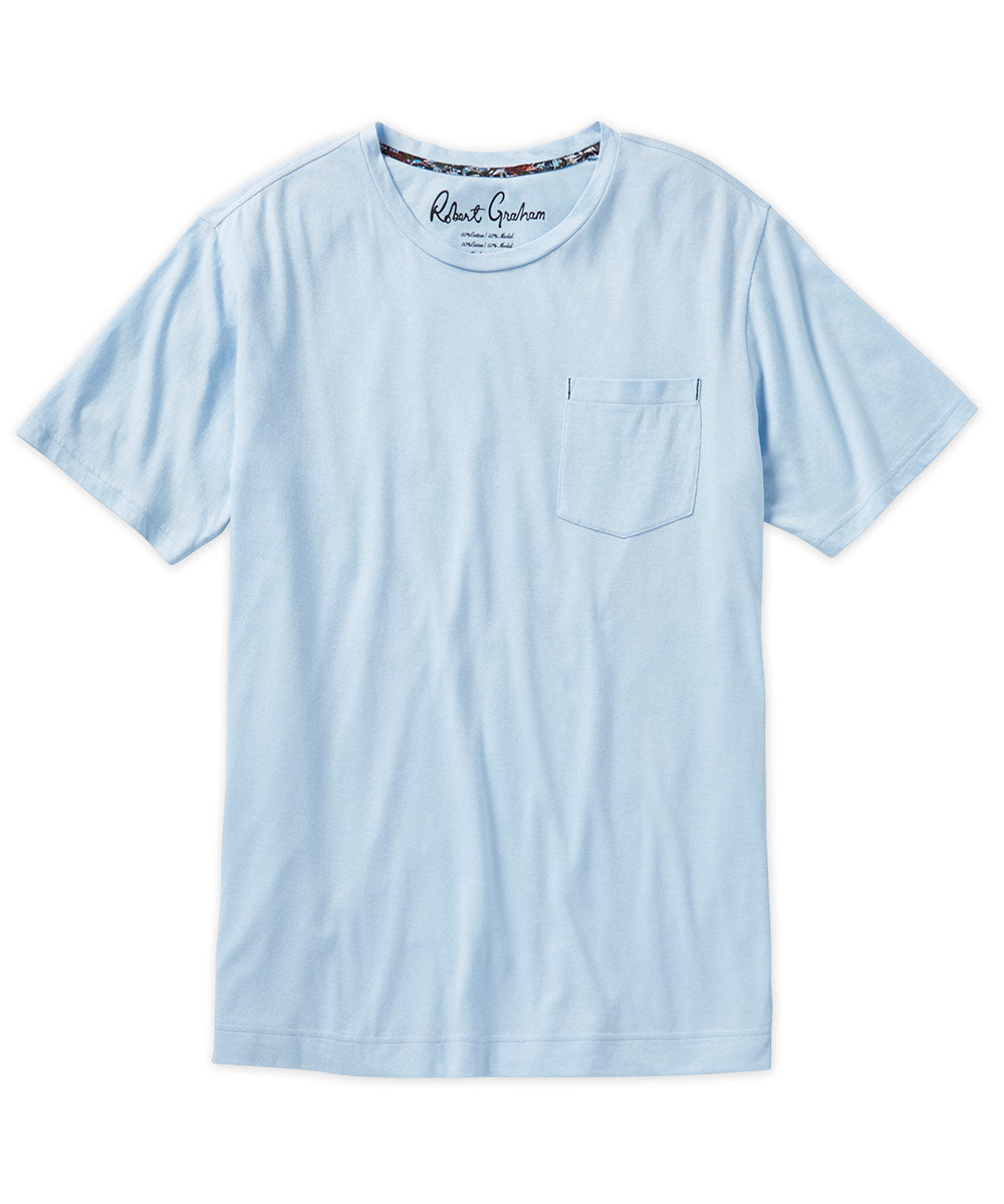 Robert Graham Short Sleeve Myles Pocket Crew Tee Shirt
