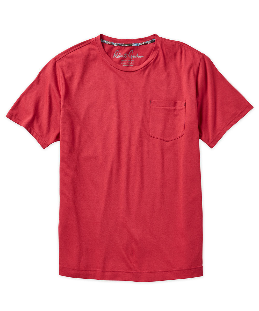 Robert Graham Short Sleeve Myles Pocket Crew Tee Shirt