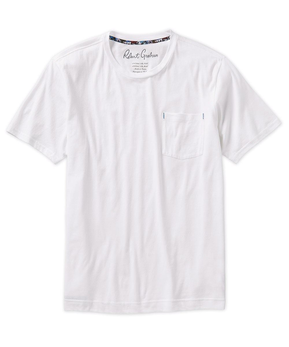Robert Graham Short Sleeve Myles Pocket Crew Tee Shirt