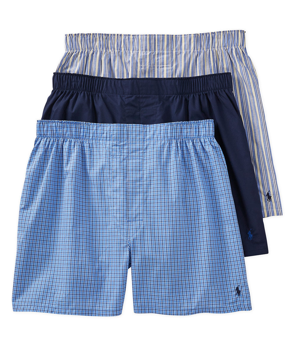 Polo Ralph Lauren Woven Boxers (3-Pack), Men's Big & Tall